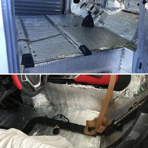 Vista 5 de Alfombrilla insonorizante para automóvil de 200 mil 36.16 pies cuadrados, alfombrilla de aislamiento con escudo térmico automotriz