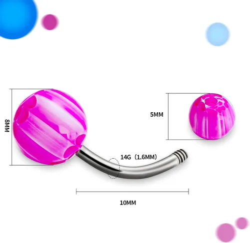 Vista 2 de Junkin 200 anillos para ombligo de acero inoxidable, joyería colorida para el ombligo, joyería para el ombligo, joyería para mujeres y niñas, Acero