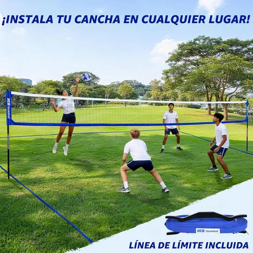 Vista 7 de Outdoor Volleyball Net for Backyard, 32FT Anti-Sag Net with Steel Poles