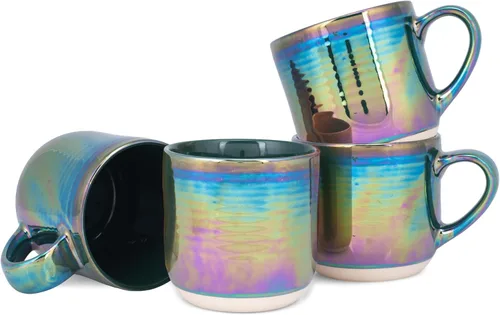Vista 14 de Elanze Designs - Taza de café de cerámica con esmalte reactivo brillante, tamaño grande de 17 onzas líquidas, taza de cocina diaria de grado