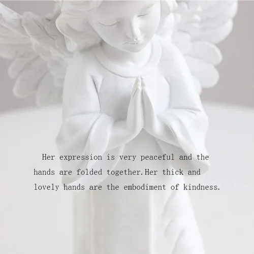 Vista 3 de Escultura china de feng shui estatua de ángel de resina, adornos decorativos de niña adorable, 11.4 pulgadas de alto, decoración del hogar, oración