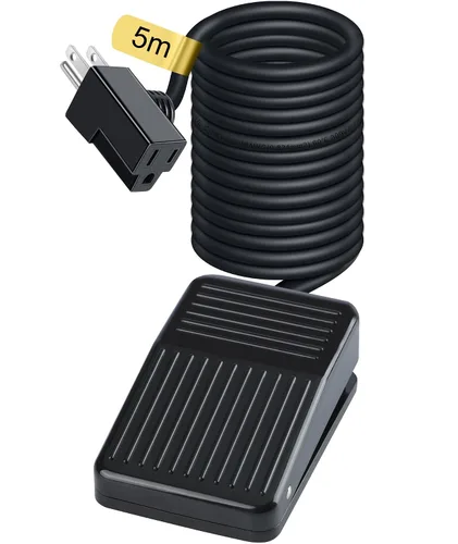 Vista 11 de Interruptor de pie de extensión de encendido/apagado de 1.8m/6 pies, interruptor en el medio del cable, enchufe polarizado de 2 puntas y enchufe