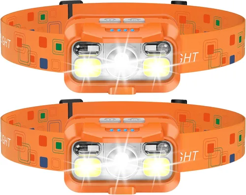 Vista 11 de LHKNL Linterna frontal recargable, lumen súper brillante, paquete de 2
