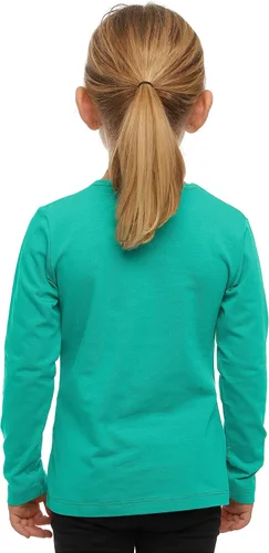 Vista 3 de Camisas básicas de manga larga para niñas, de algodón turco, cuello redondo, ropa de moda