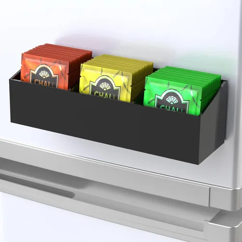 Vista 5 de NiHome Organizador magnético de bolsas de té para refrigerador, organizador de almacenamiento de bolsas de té acrílicas para refrigerador, soporte