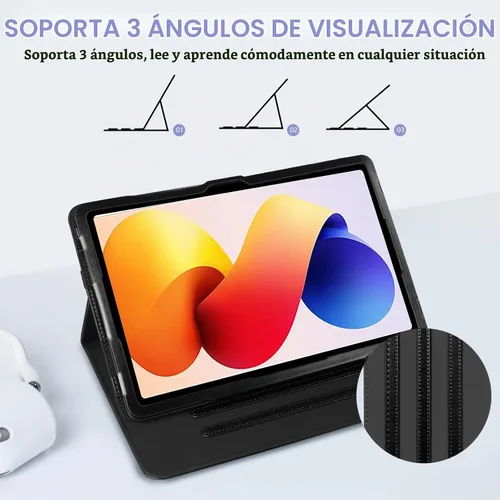 Vista 4 de E NET-CASE Funda para Xiaomi Redmi Pad 2 Pro/Pad Pro (2025/2024) de 12.1 pulgadas con soporte para bolígrafo S, a prueba de golpes, carcasa trasera