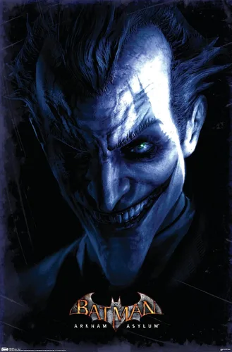 Vista 12 de Trends International DC Comics VIdeo Game - Póster de pared de Arkham Asylum - Joker, 14.725 x 22.375 pulgadas, versión enmarcada de madera