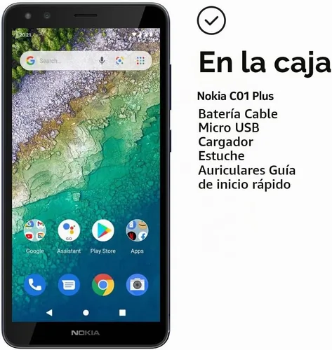 Vista 6 de Nokia C01 Plus Android 11 (Go Edition) Smartphone desbloqueado Batería de 2 días 1/32 GB Pantalla de 6.52 pulgadas Azul oscuro