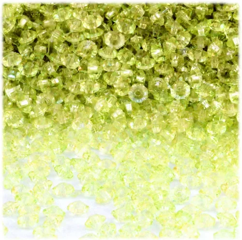 Vista 3 de The Crafts Outlet 1,000pc facetado plástico transparente cuentas Rondelle 0.236x0.157 in ácido amarillo perlas Ácido amarillo Yellow