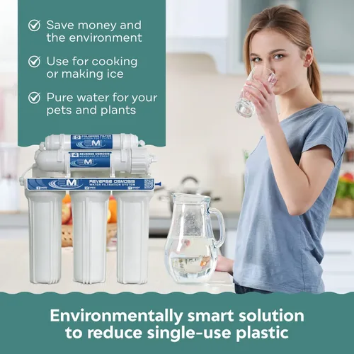 Vista 5 de Applied Membranes Inc. Sistema de filtro de agua de ósmosis inversa de 5 etapas, capacidad de 50 galones