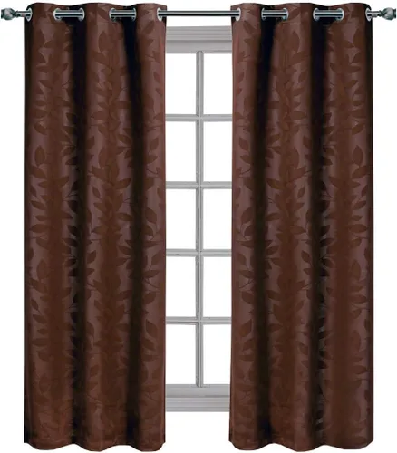 Vista 13 de Royal Hotel - Panel de cortina de blackout para ventana Paisley Jacquard, para colgar en arandelas, par de paneles/ juego de 2 paneles.
