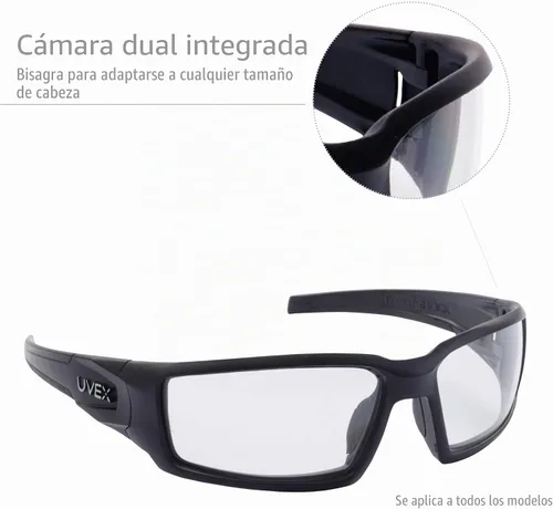 Vista 5 de Honeywell Uvex Hypershock - Lentes de seguridad, marco marrón con lente SCT-Reflect 50 y revestimiento duro antiarañazos (S2963)