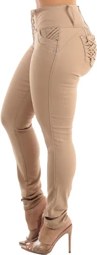 Vista 7 de Moda Xpress - Jeans levantadores de glúteos para mujer, ajustados, de cintura alta, elásticos