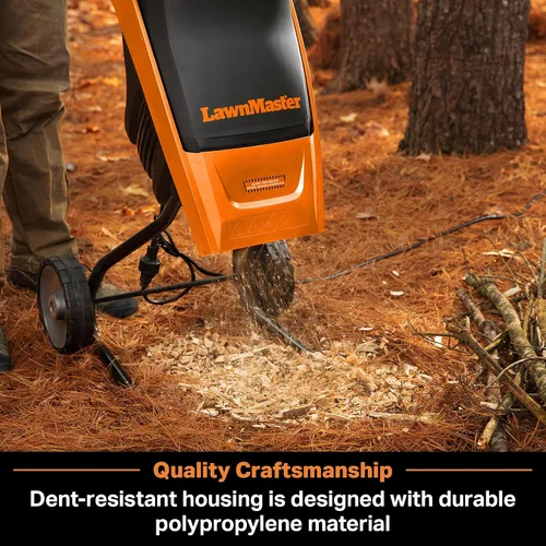 Vista 5 de LawnMaster FD1501 trituradora eléctrica de madera 15 amperios, diámetro de corte de 1.5 pulgadas, reducción máxima 10:1