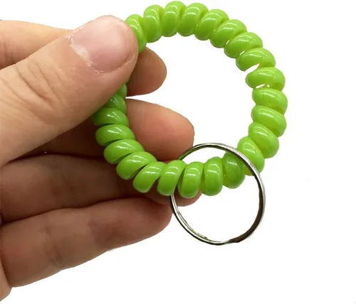 Vista 2 de 30 llaveros elásticos en espiral para muñeca, pulsera para deportes al aire libre, multicolor