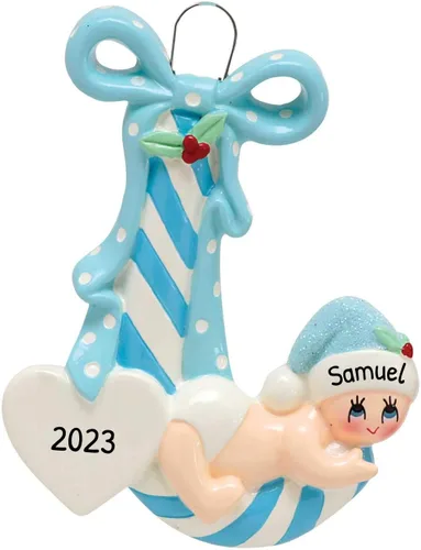 Vista 3 de Adornos personalizados para la primera Navidad del bebé 2024 – Adornos de Navidad personalizados para bebé recién nacido, adorno de primera Navidad