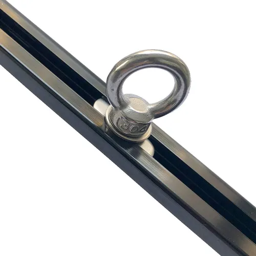 Vista 6 de Paquete de 6 rieles de acero inoxidable para kayak, riel con ojales para kayak, canoa, barco, cuerda elástica o cuerdas