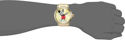 Vista 2 de Disney Mickey Mouse - Reloj analógico de cuarzo con manos articuladas vintage Oro