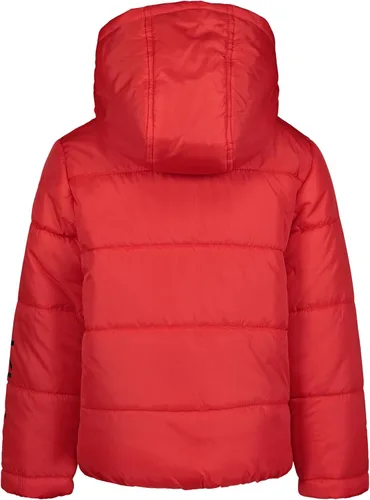 Vista 2 de Calvin Klein Chaqueta de burbujas con capucha pesada para niños con forro polar