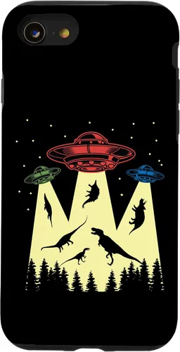 Vista 18 de Funda vintage de secuestro alienígena de dinosaurio para iPhone 17