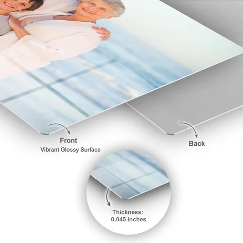Vista 3 de Smile Art Design Decoración de pared personalizada de metal de alta calidad, panel de aluminio rígido brillante HD, coloca tu foto en metal, listo