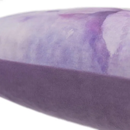 Vista 5 de Fundas de almohada de terciopelo floral morado, fundas de almohada cuadradas decorativas de flores en acuarela, funda de cojín suave para sofá