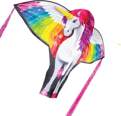 Vista 2 de WindNSun Cometa de unicornio de nailon Ripstop 2-D de gran tamaño, 62 pulgadas de ancho