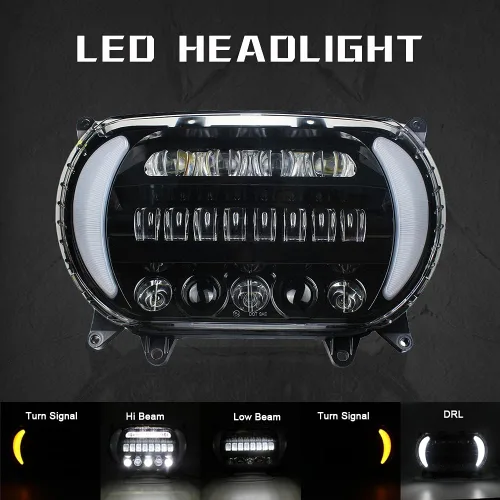 Vista 11 de Road Glide Faros LED con Intermitentes para Motocicletas, Luces Laterales de Circulación Diurna aptas para Motocicleta Road Glide 2015 2016 2017