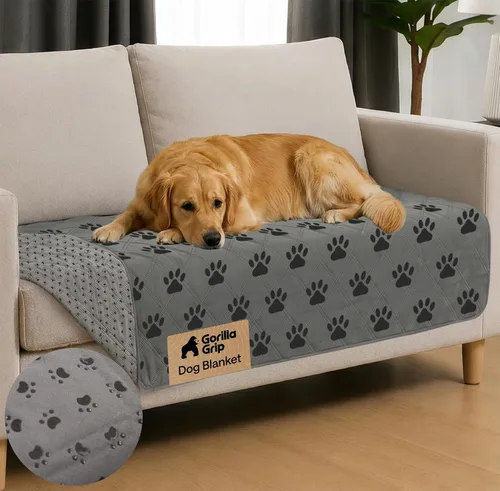 Vista 21 de GORILLA GRIP® Manta impermeable para perro, funda de sofá a prueba de fugas para perros, parte trasera de agarre de silicona, protege el sofá