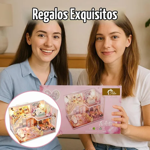 Vista 9 de Flever Casa de Muñecas en Miniatura Kit DIY para Casa Creativa con Muebles para Regalo Romántico de San Valentín (Historias de Flores)