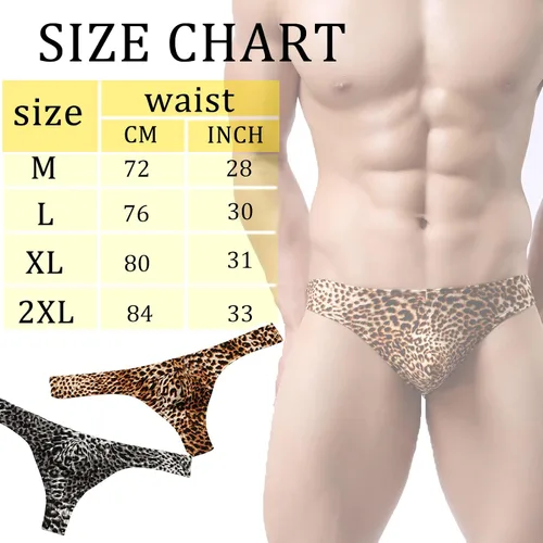 Vista 3 de Tanga de leopardo para hombre, bikini de tiro bajo, tanga sexy, ropa
