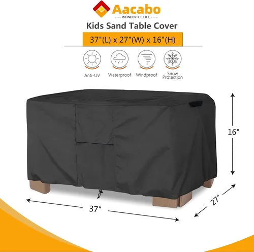 Vista 2 de Cubierta de mesa de arena para niños, impermeable, prevención de defoliaciones, anti-UV