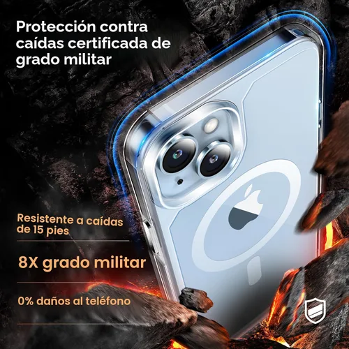 Vista 3 de TAURI - Funda para iPhone 15, compatible con MagSafe, transparente A-Magnético Transparente