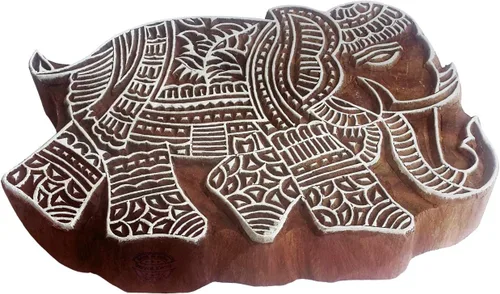 Vista 23 de Bloque de impresión tradicional patrón de caballo grande sello de madera grande