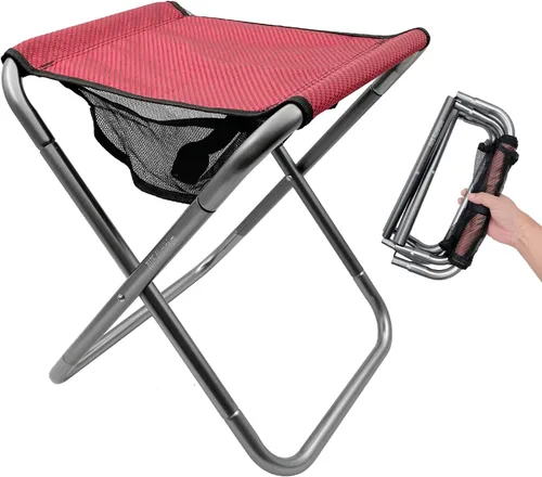 Vista 13 de Taburete Plegable Portátil, Taburete de Camping Tamaño Mini Portátil (Azul Grande)