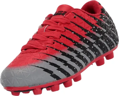 Vista 10 de Viazri Bolt FG - Zapatillas de fútbol para niño Negro/Rojo/Plateado