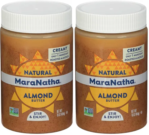 Vista 5 de MaraNatha Mantequilla cremosa natural de almendras crudas, tarro de 16 onzas