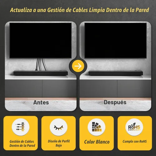 Vista 6 de DATA COMM Electronics 45-0231-WH - Caja de salida de medios empotrable USB, gestión de cables en la pared, receptáculo dúplex, puertos USB dobles