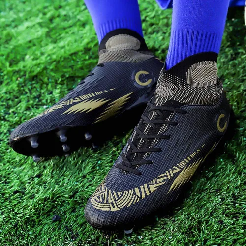 Vista 6 de Niber botines de fútbol para hombres y niños para césped para exteriores e interiores para deportes correr caminar zapatos deportivos