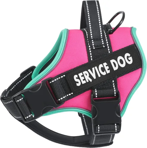 Vista 26 de voopet Arnés para perro de servicio, arnés de chaleco de apoyo emocional para mascotas, reflectante, transpirable y ajustable, arnés ESA sin tirones
