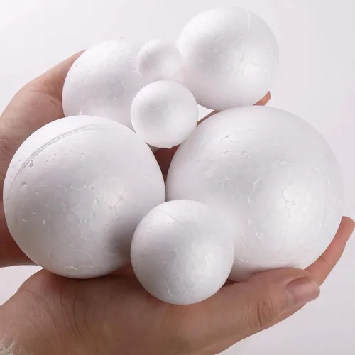 Vista 4 de DIYASY 100 bolas de espuma lisas blancas de 0.8 a 3.3 pulgadas para artes y adornos de Navidad, bolas redondas de poliestireno para manualidades
