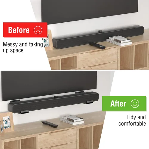 Vista 5 de USX MOUNT Soporte de pared para barra de sonido sin tachuelas, soportes universales de pared de barra de sonido para paneles de yeso, funciona