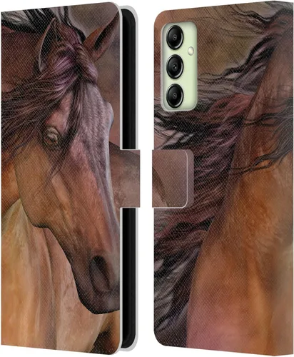 Vista 188 de Head Case Designs Officially Licensed Laurie Prindle A Morgan Christmas Western Stallion Leather Wallet Case Compatible with Samsung Galaxy A07 4G