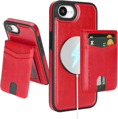 Vista 114 de SkyEagle - Funda tipo cartera compatible con MagSafe para iPhone 11, color negro Detachable Magnetic Credit Card Holder,RFID Blocking,PU