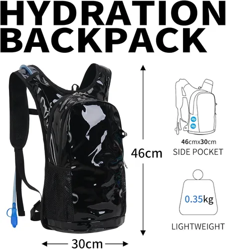 Vista 2 de Roptat Mochila de hidratación con bolsa de hidratación de 2 litros, mochila ligera para agua para mujeres y hombres, correr, equitación, ciclismo