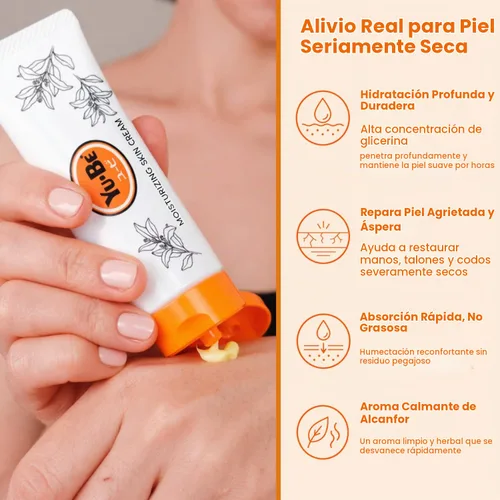 Vista 2 de Yu-Be Crema hidratante para la piel (individual) – Crema hidratante para la noche y el día Hidratante calmante para piel seca Seguro