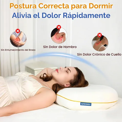 Vista 2 de Almohada cervical refrescante para dormir de lado, almohada cervical refrescante para dormir de lado, almohadas de espuma viscoelástica para dormir