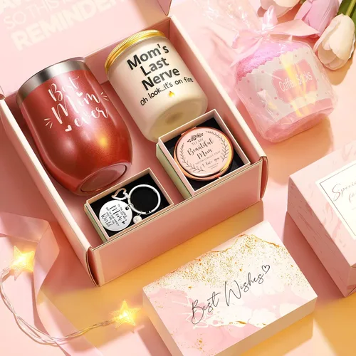 Vista 4 de Mejores Regalos para Mamá, Regalos de Navidad para Mamá de Hija, Hijo, Niños, Cesta de Regalo de Cumpleaños para Madre, Mujer, Suegra, Regalo