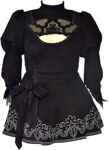 Vista 3 de miccostumes Disfraz de cosplay tipo B número 2 para mujer falda de leotardo con banda para el cabello