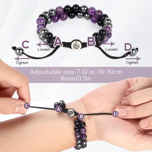 Vista 38 de Triple Protection Bracelet - for Protect & Balance - Energy Crystal Handmade Bracelets for Men Women